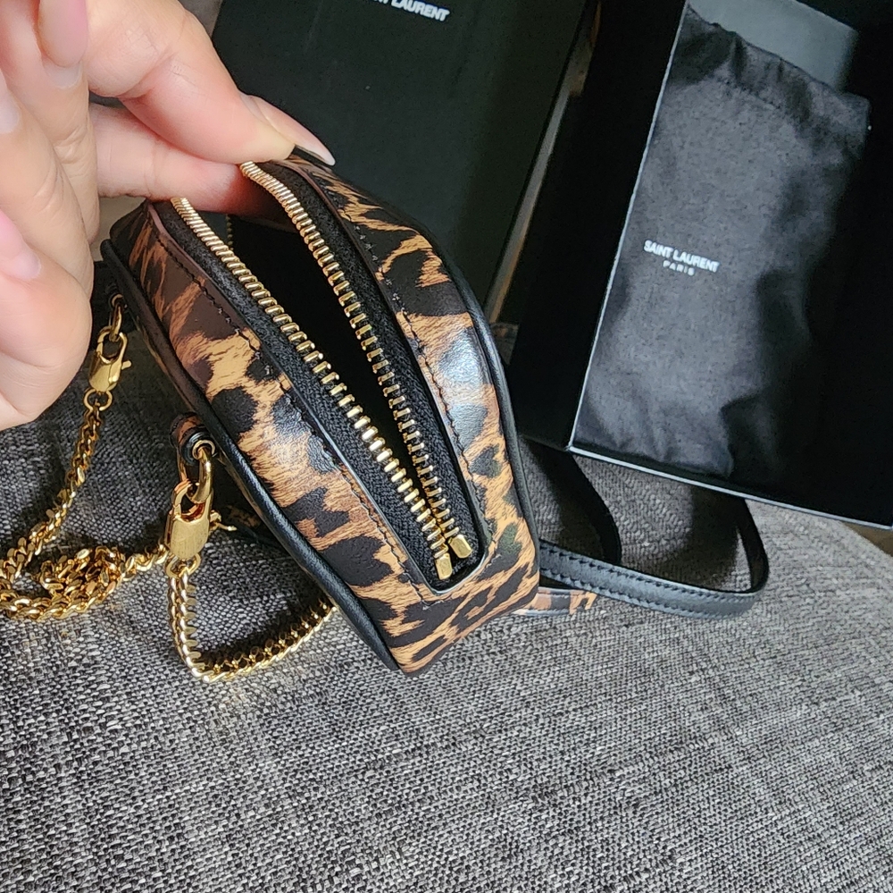 Authentic YSL Leopard Print Mini Crossbody Bag - Picture 10 of 14